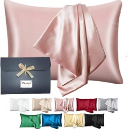 Picture of ROSEWARD Silk Pillowcase for Hair and Skin Made in USA, Highest Grade 22 Momme Silk Pillow Case, Anti Acne Pillowcase for Acne Prone Skin ( Pink )